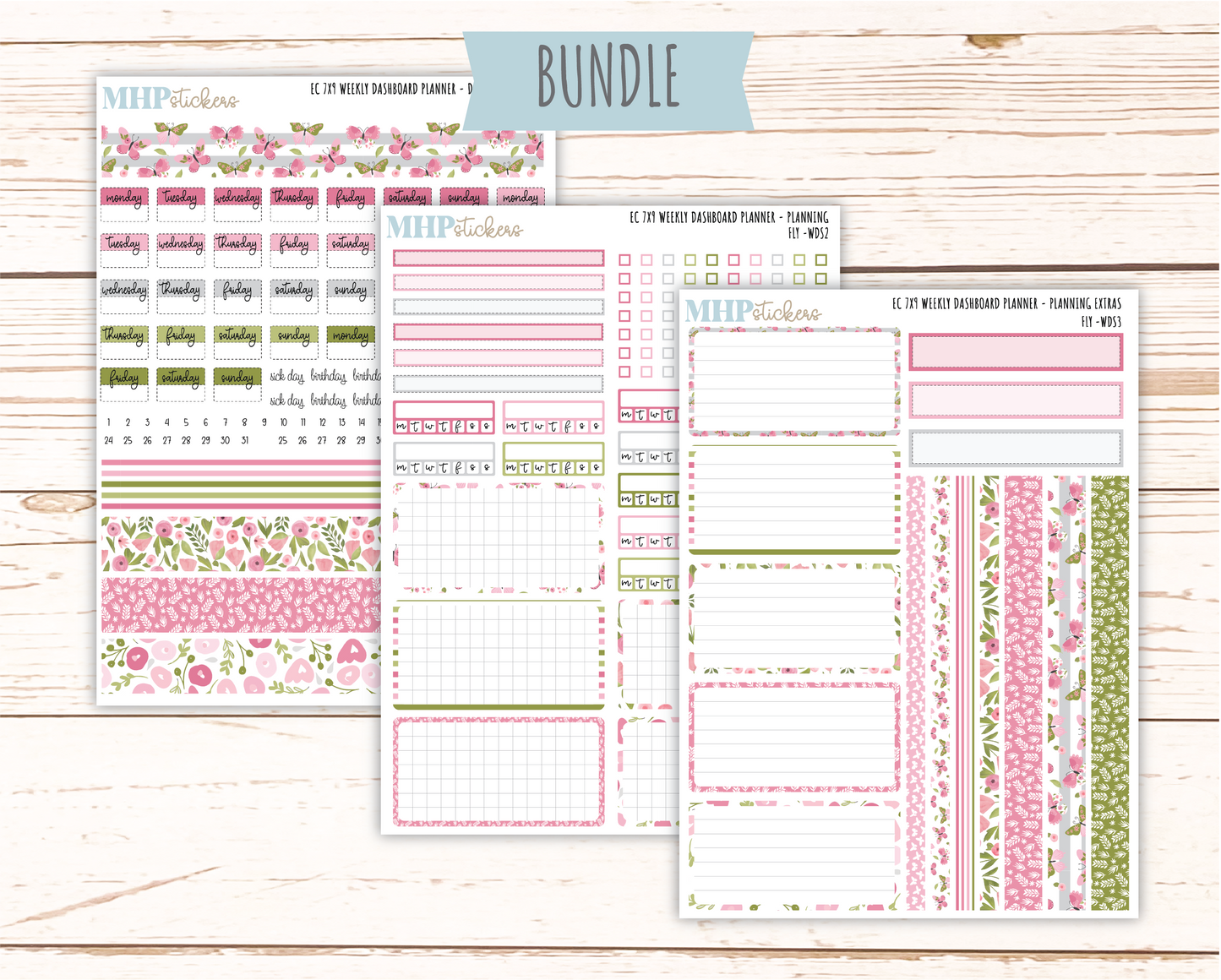 FEBRUARY Weekly Dashboard Kit for 7x9 Erin Condren Planners. 2026 Collection "Fly" || ECWDS (Copy)