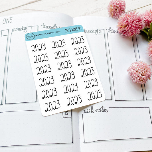2023 Year Stickers for Planners, Bullet Journals, and College Planners || Q100-2023