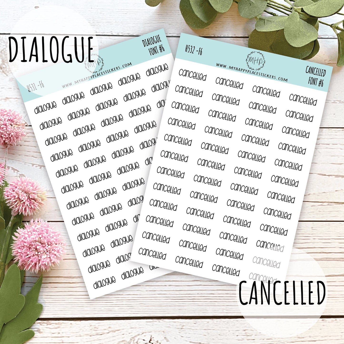 MEETING Stickers for Planners, Organizers and Bullet Journals. College Planner. 7 Fonts to Choose From || H531-H534