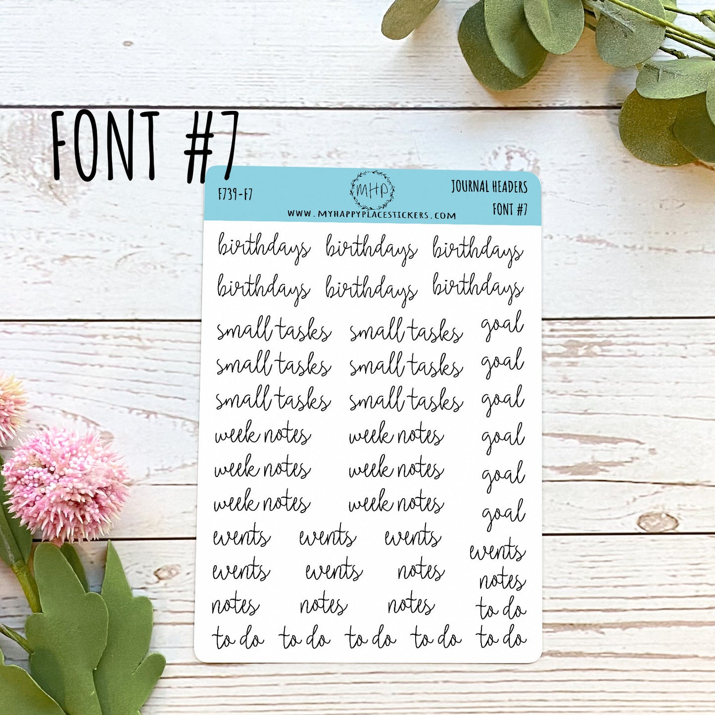 Journal Header Stickers for Bullet Journals. Journal Header Sticker for Teacher Planners and Homeschool Planner || F739