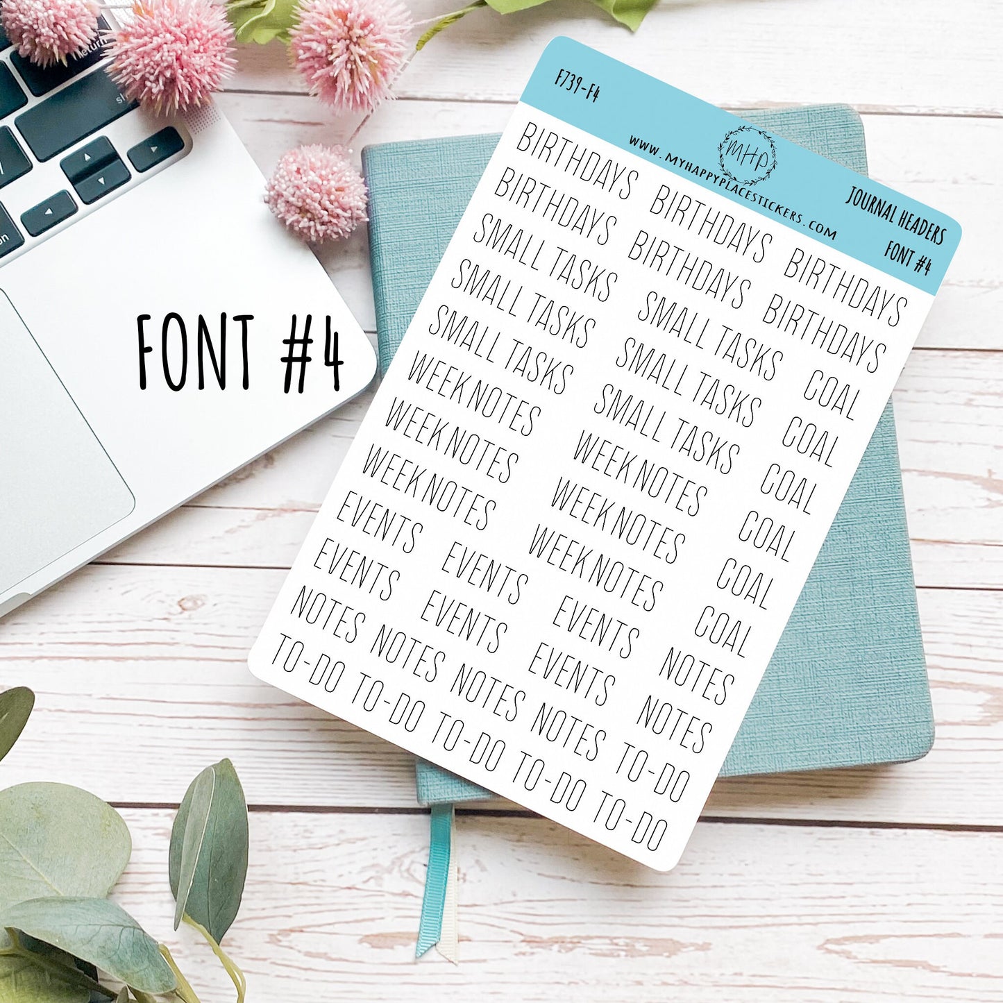 Journal Header Stickers for Bullet Journals. Journal Header Sticker for Teacher Planners and Homeschool Planner || F739