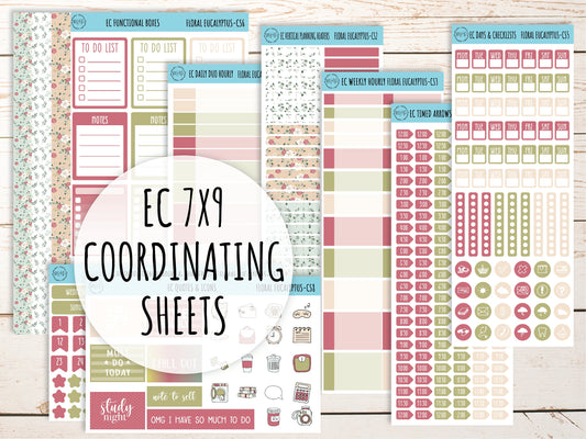 Stickers for 7x9 Erin Condren Planners. May "Floral Eucalyptus" || FE-CS