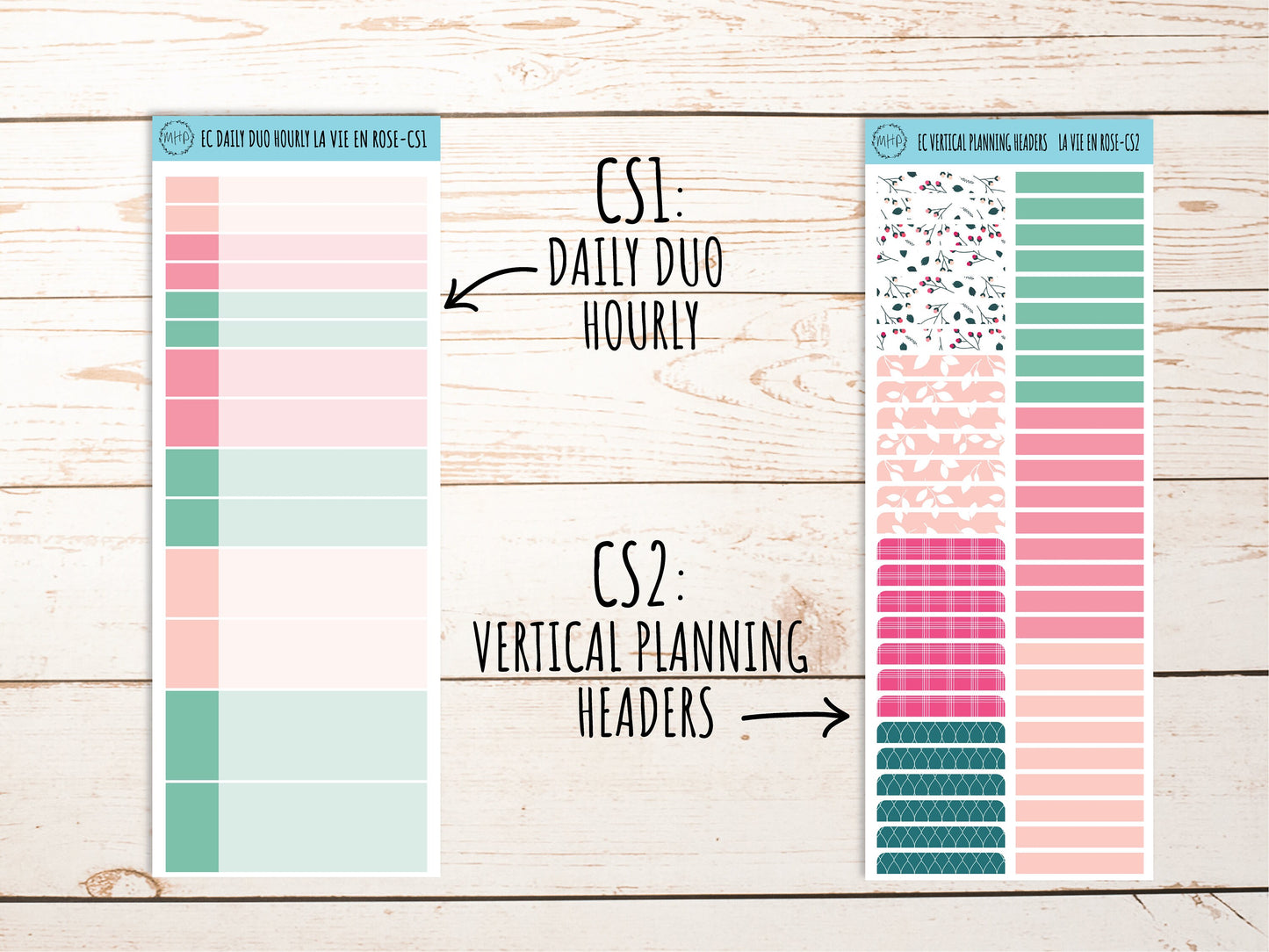 Stickers for 7x9 Erin Condren Planners. May "La Vie En Rose" || LVER-CS