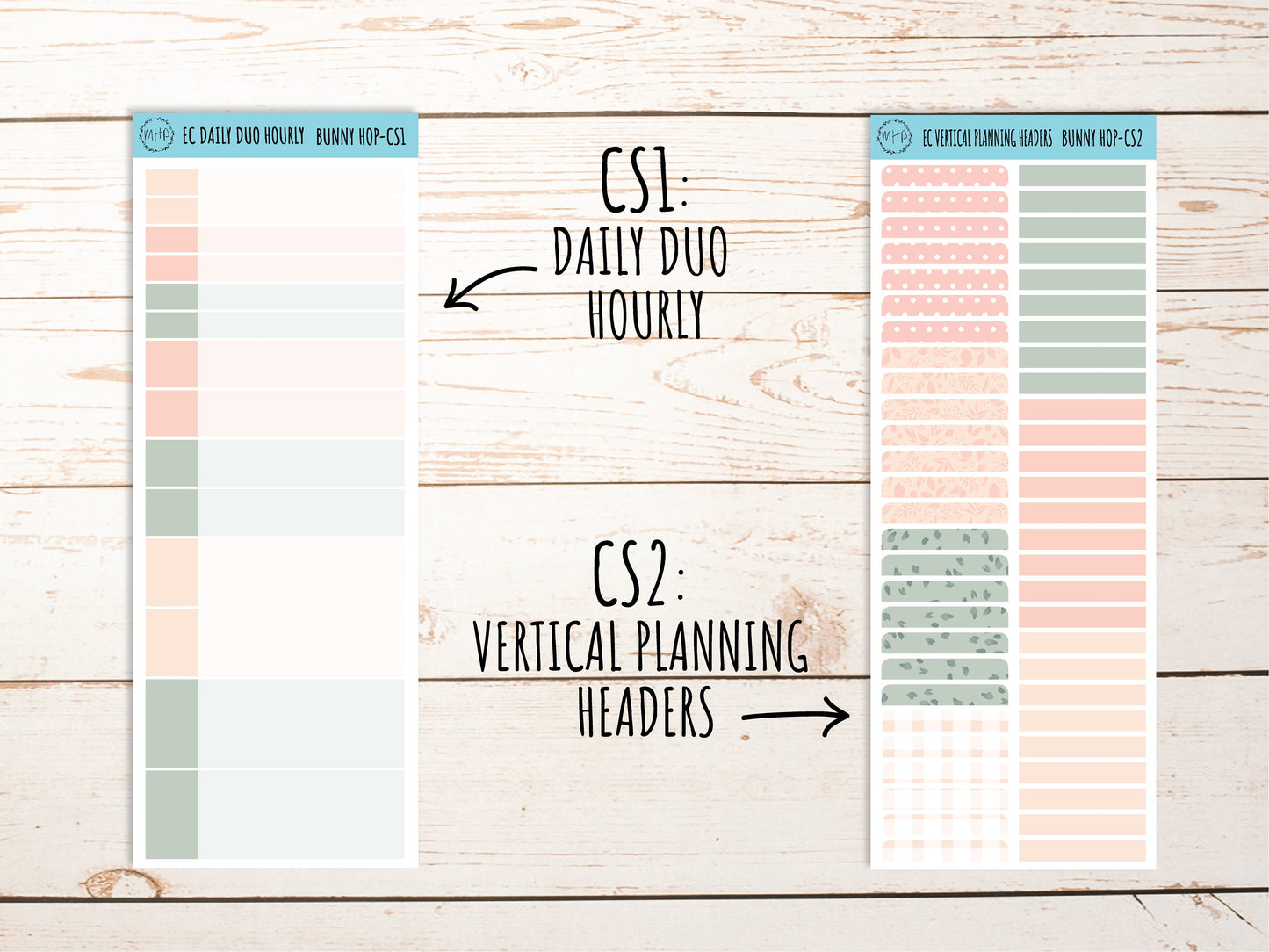 Stickers for 7x9 Erin Condren Planners. April "Bunny Hop" || BH-CS