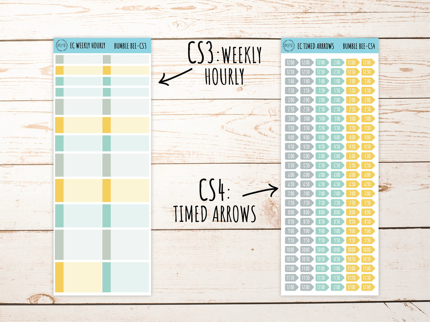 Stickers for 7x9 Erin Condren Planners. April "Bumble Bee" || BB-CS