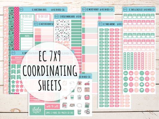 Stickers for 7x9 Erin Condren Planners. May "La Vie En Rose" || LVER-CS
