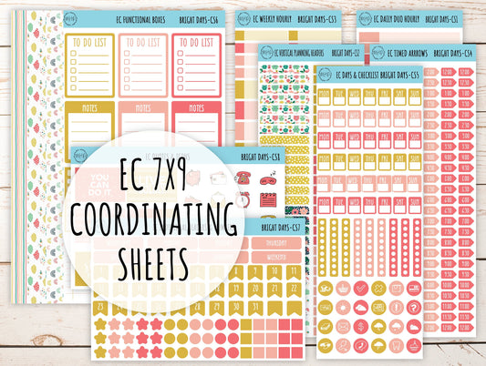 Stickers for 7x9 Erin Condren Planners. JUNE "Bright Days". Add-On Sticker Sheets || BD-CS