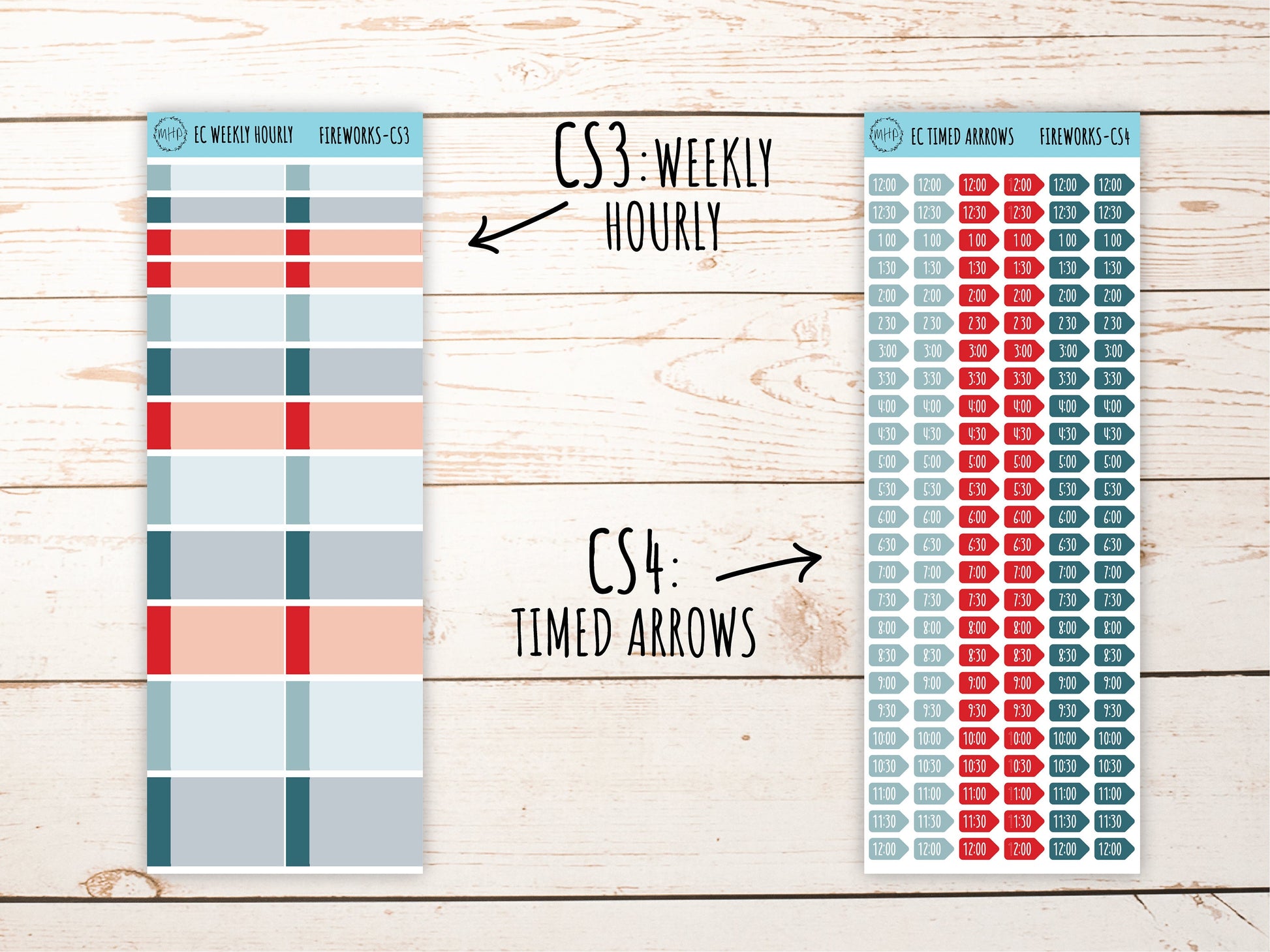 Erin Condren 7x9 Coordinating Planner Sticker Sheets. JULY "Fireworks". Add-On Sticker Sheets || F-CS