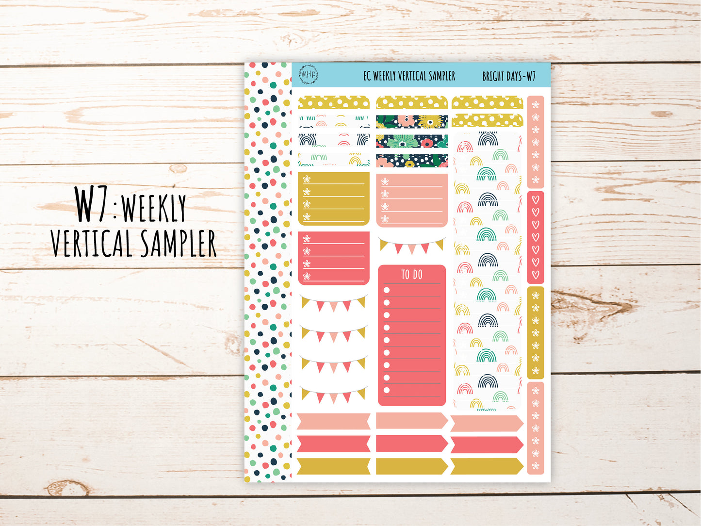 Erin Condren 7x9 Weekly Planning Kit. JUNE "Bright Days" Planner Stickers || BD-W