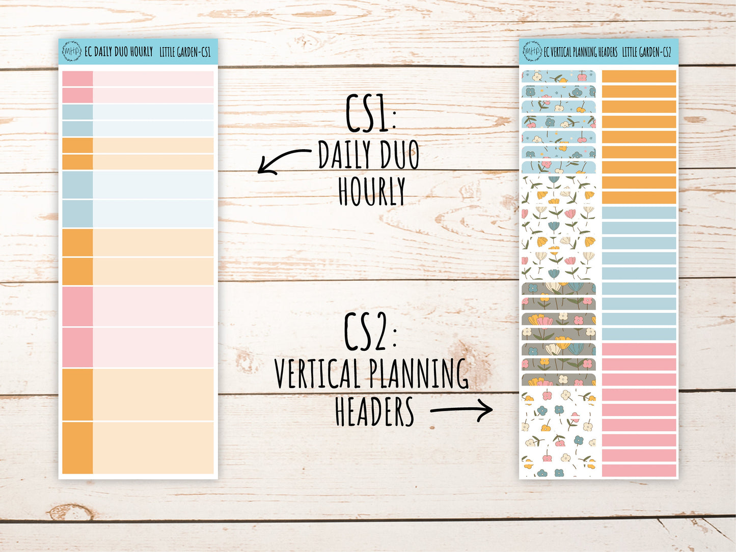 Stickers for 7x9 Erin Condren Planners. APRIL "Little Garden". Add-On Sticker Sheets || LG-CS