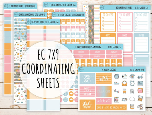 Stickers for 7x9 Erin Condren Planners. APRIL "Little Garden". Add-On Sticker Sheets || LG-CS
