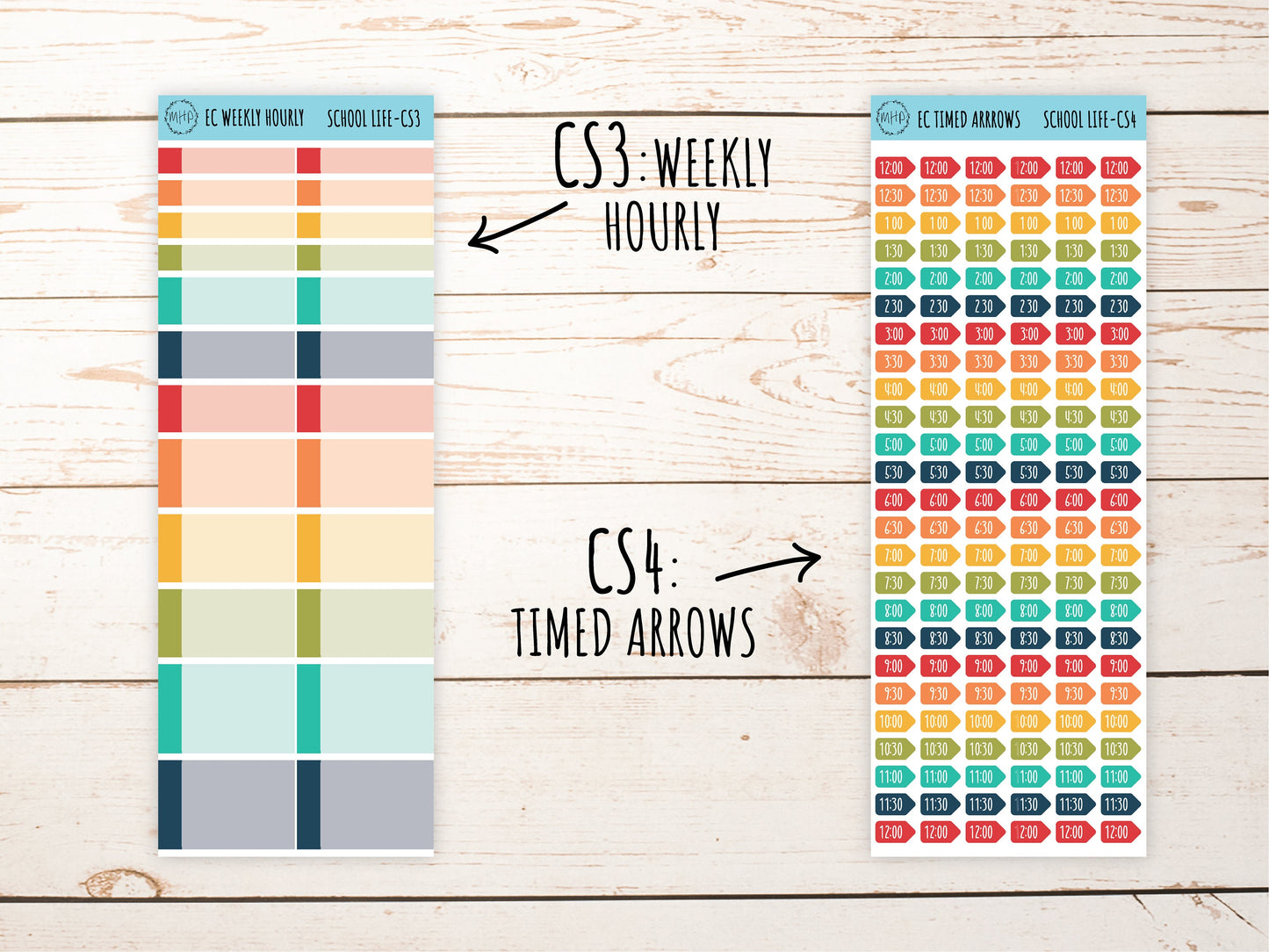 Erin Condren 7x9 Coordinating Planner Sticker Sheets. SEPTEMBER "School Life". Add-On Sticker Sheets || SL-CS