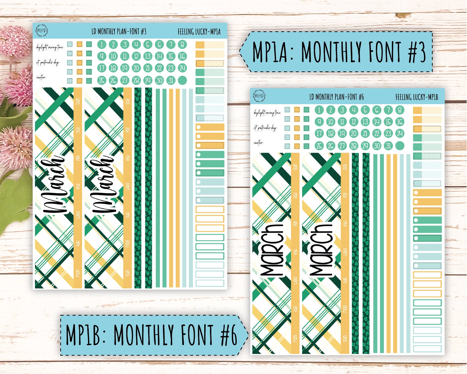 Monthly Plan Kit for Laurel Denise UNDATED Planners "Feeling Lucky" || MPFL