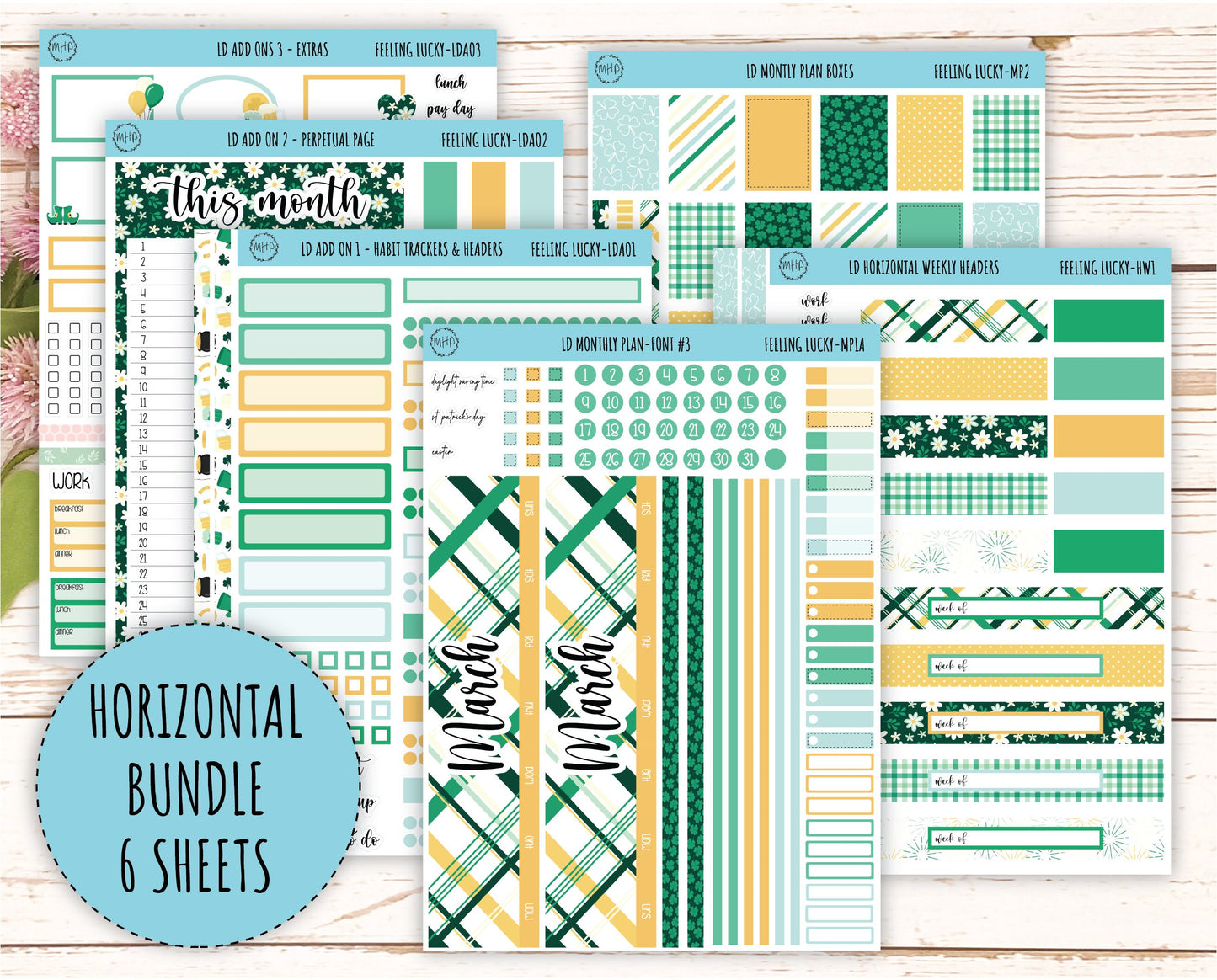 Monthly Plan Kit for Laurel Denise UNDATED Planners "Feeling Lucky" || MPFL