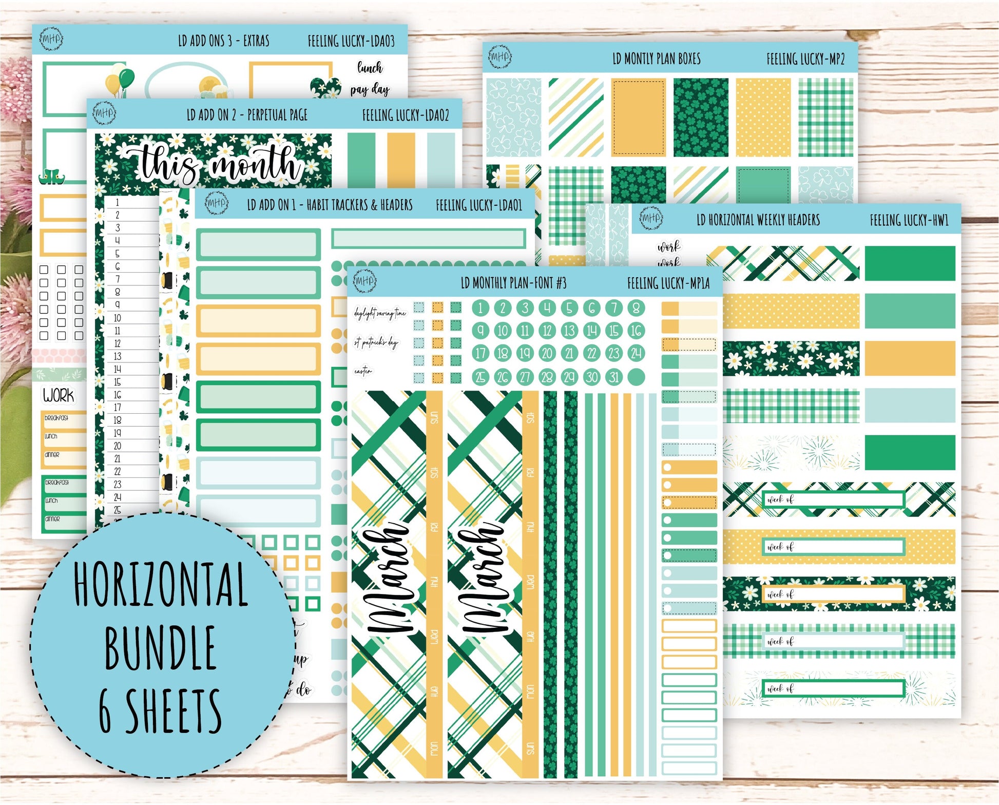 Monthly Plan Kit for Laurel Denise UNDATED Planners "Feeling Lucky" || MPFL