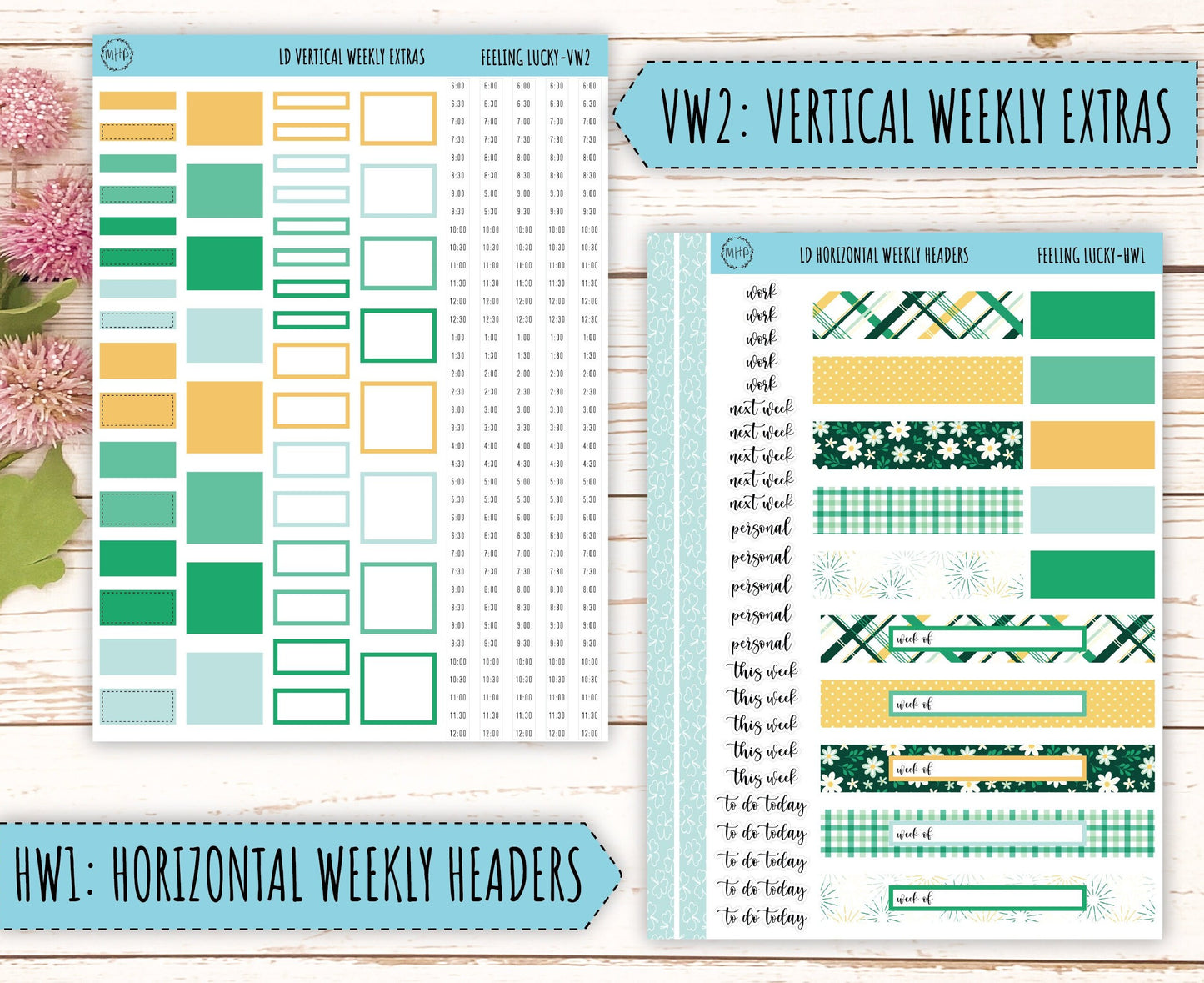 Monthly Plan Kit for Laurel Denise UNDATED Planners "Feeling Lucky" || MPFL