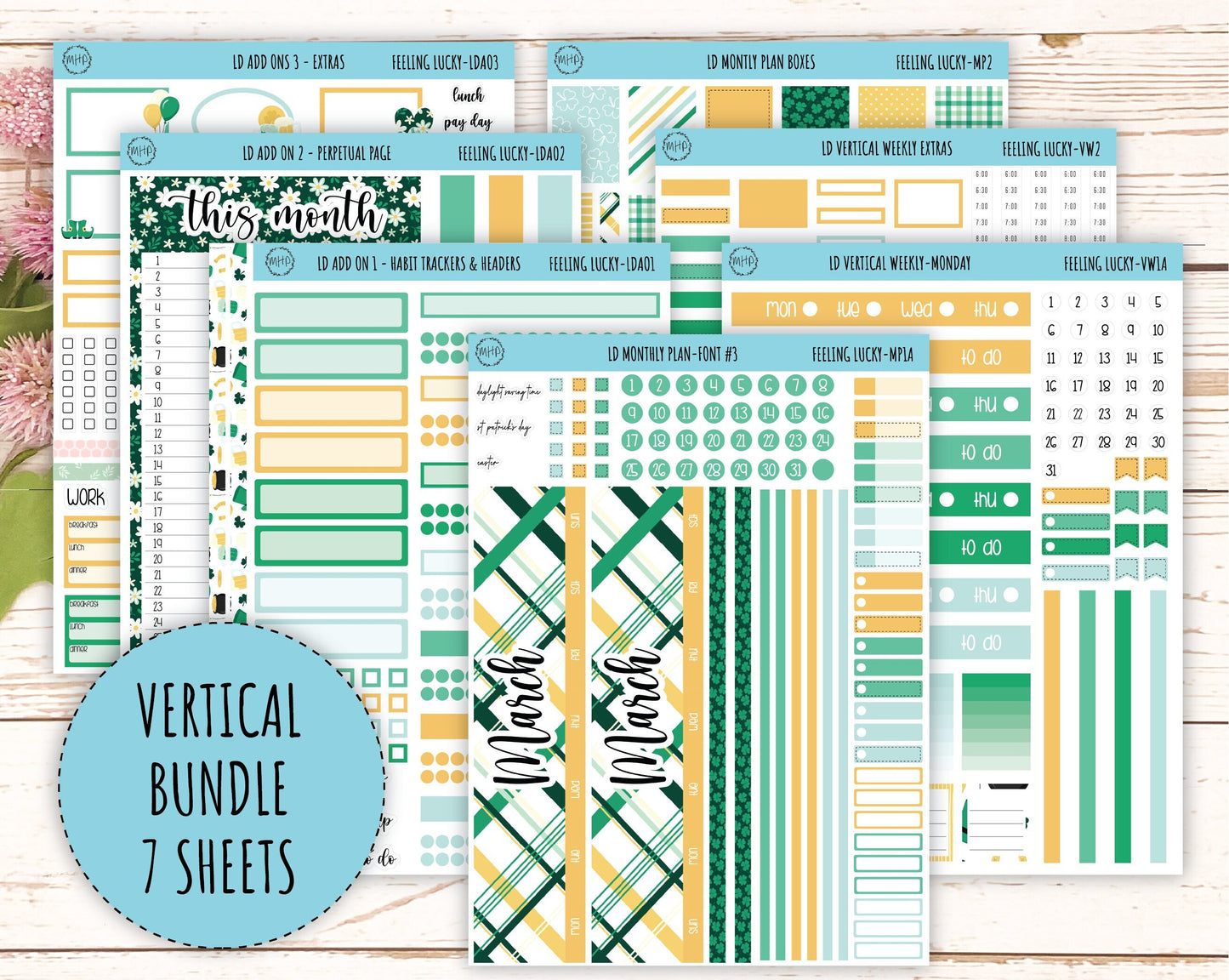 Monthly Plan Kit for Laurel Denise UNDATED Planners "Feeling Lucky" || MPFL