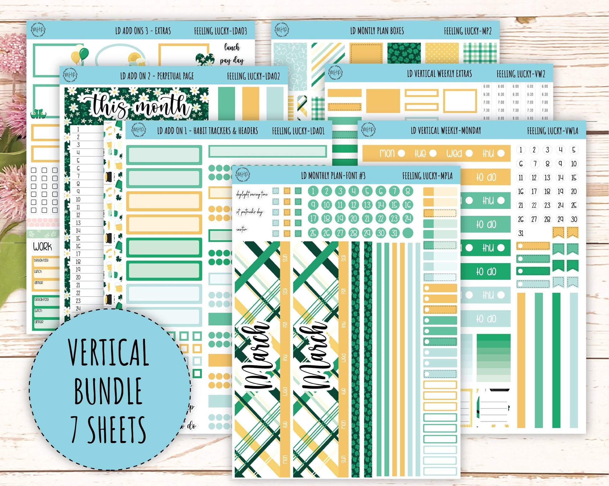 Monthly Plan Kit for Laurel Denise UNDATED Planners "Feeling Lucky" || MPFL