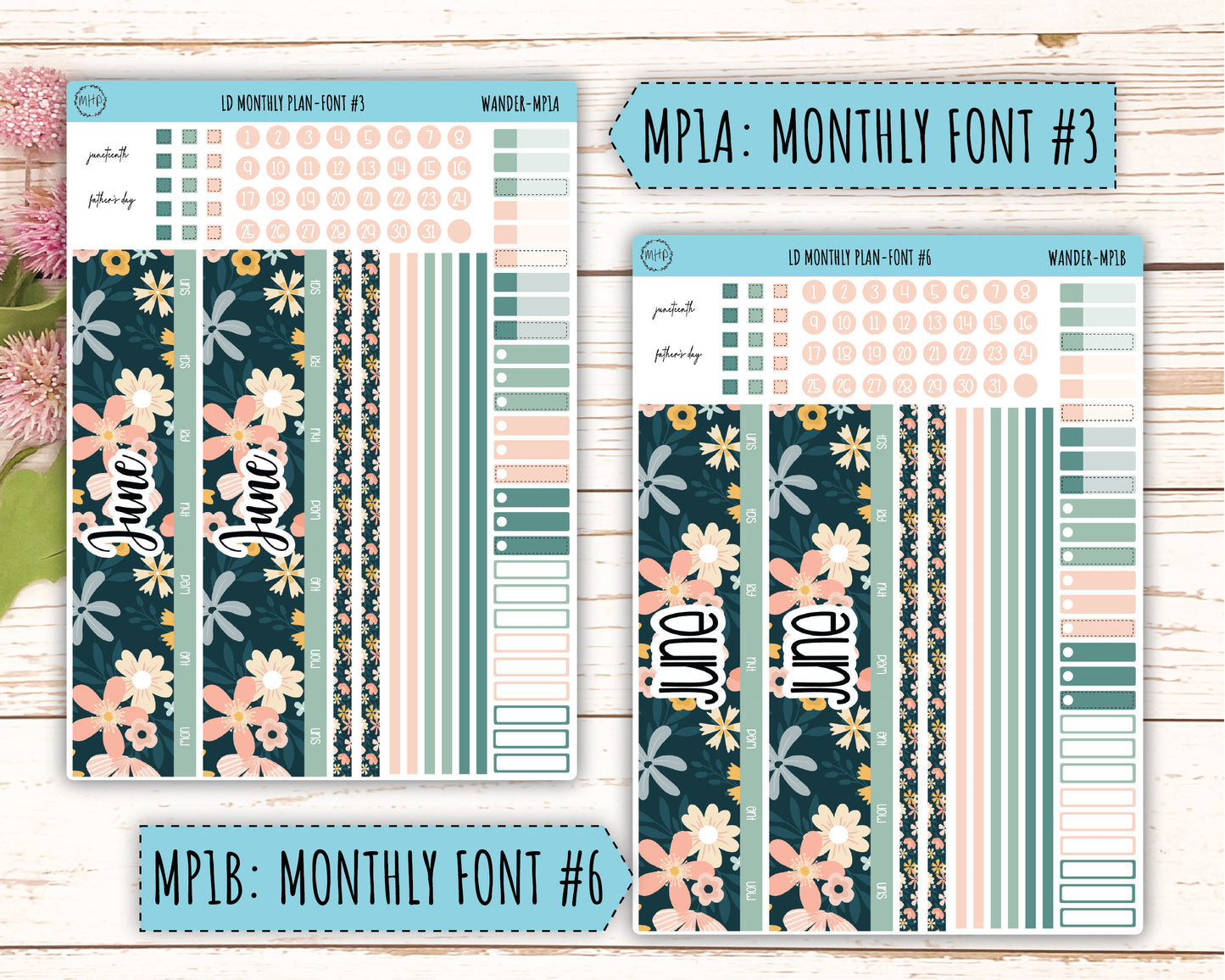 Sticker for 2024 Laurel Denise Planners. "Pretty Wildflowers" || MPWR