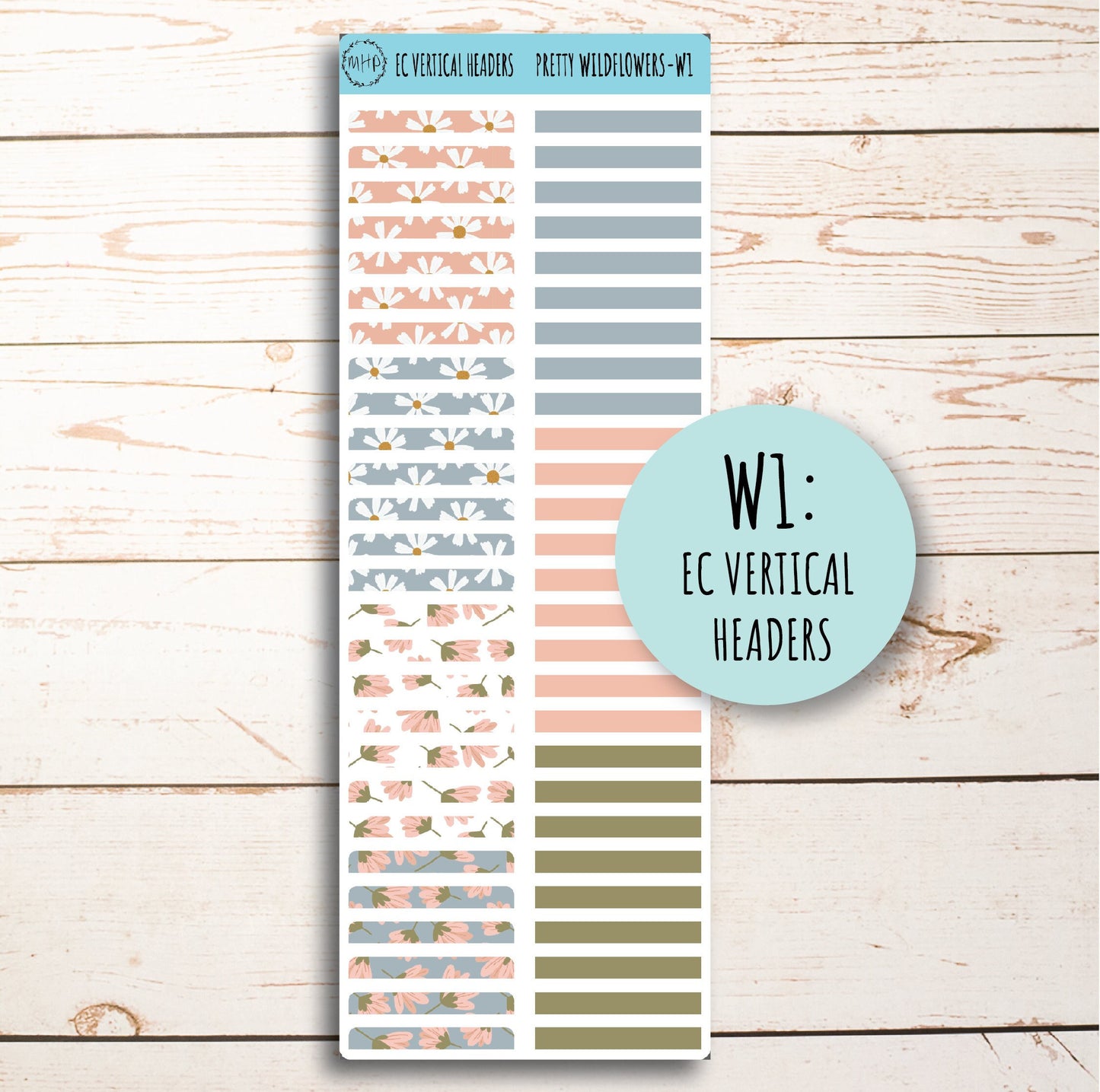 JUNE Weekly Planning Kits for 7x9 Planners. "Pretty Wildflowers" || PW-W