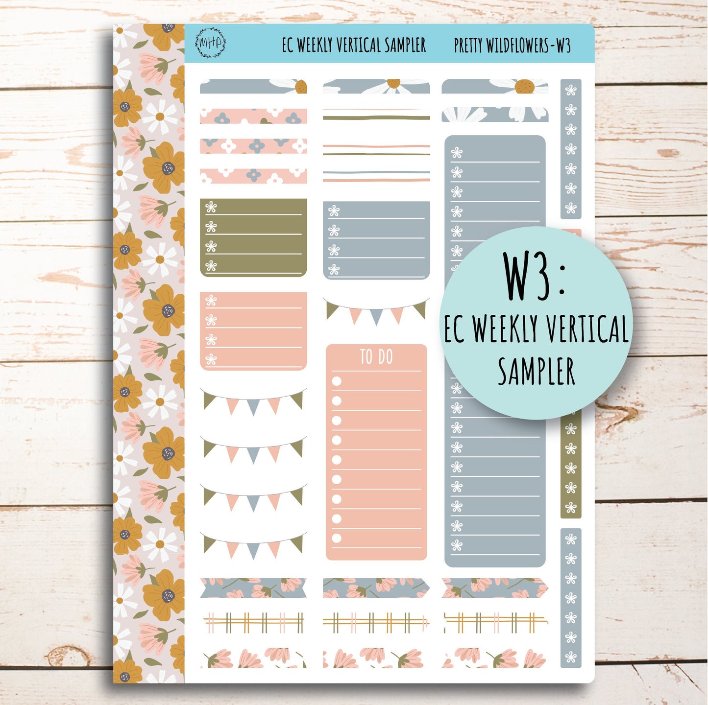 JUNE Weekly Planning Kits for 7x9 Planners. "Pretty Wildflowers" || PW-W