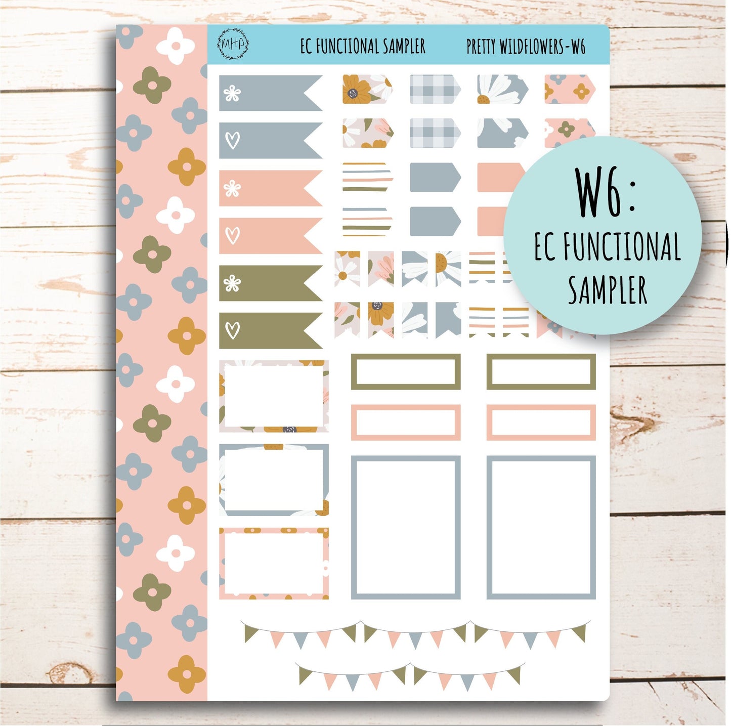 JUNE Weekly Planning Kits for 7x9 Planners. "Pretty Wildflowers" || PW-W