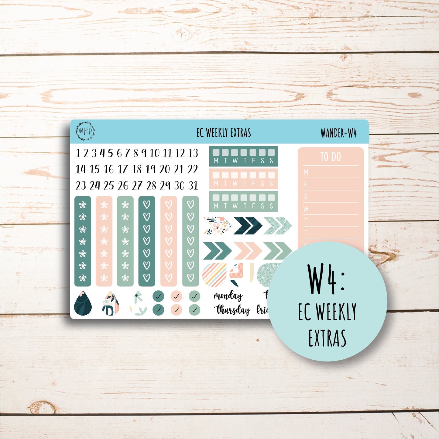 JUNE Weekly Planning Kits for 7x9 Planners. "Wander" || WR-W