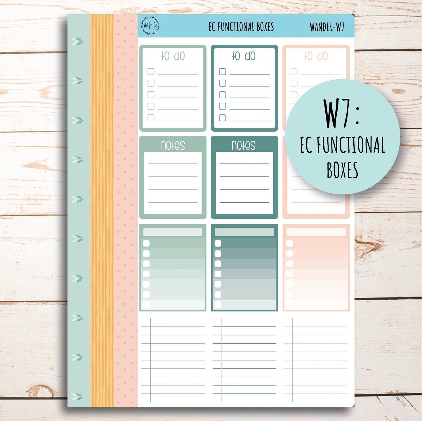 JUNE Weekly Planning Kits for 7x9 Planners. "Wander" || WR-W