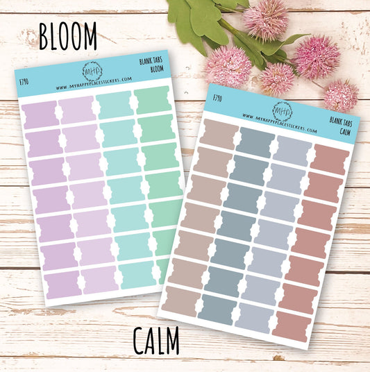 Blank Tab Stickers for Planners || F790