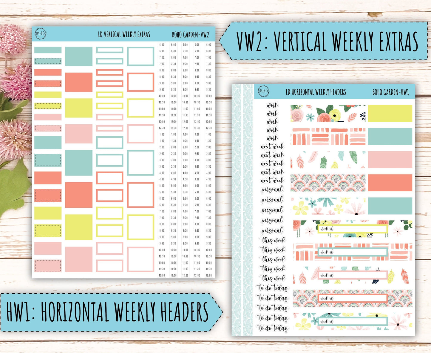 Monthly Plan Kit for Laurel Denise UNDATED Planners "Boho Garden" || MPBG