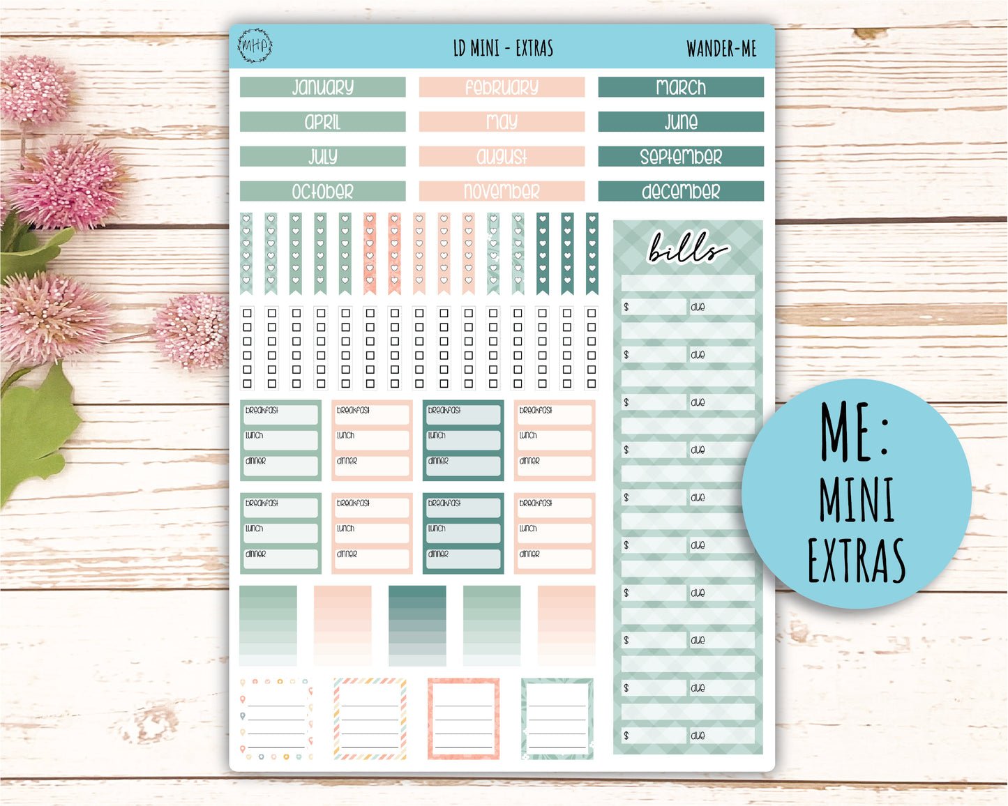 Sticker for MINI Laurel Denise Planners JUNE "Wander" || MWR