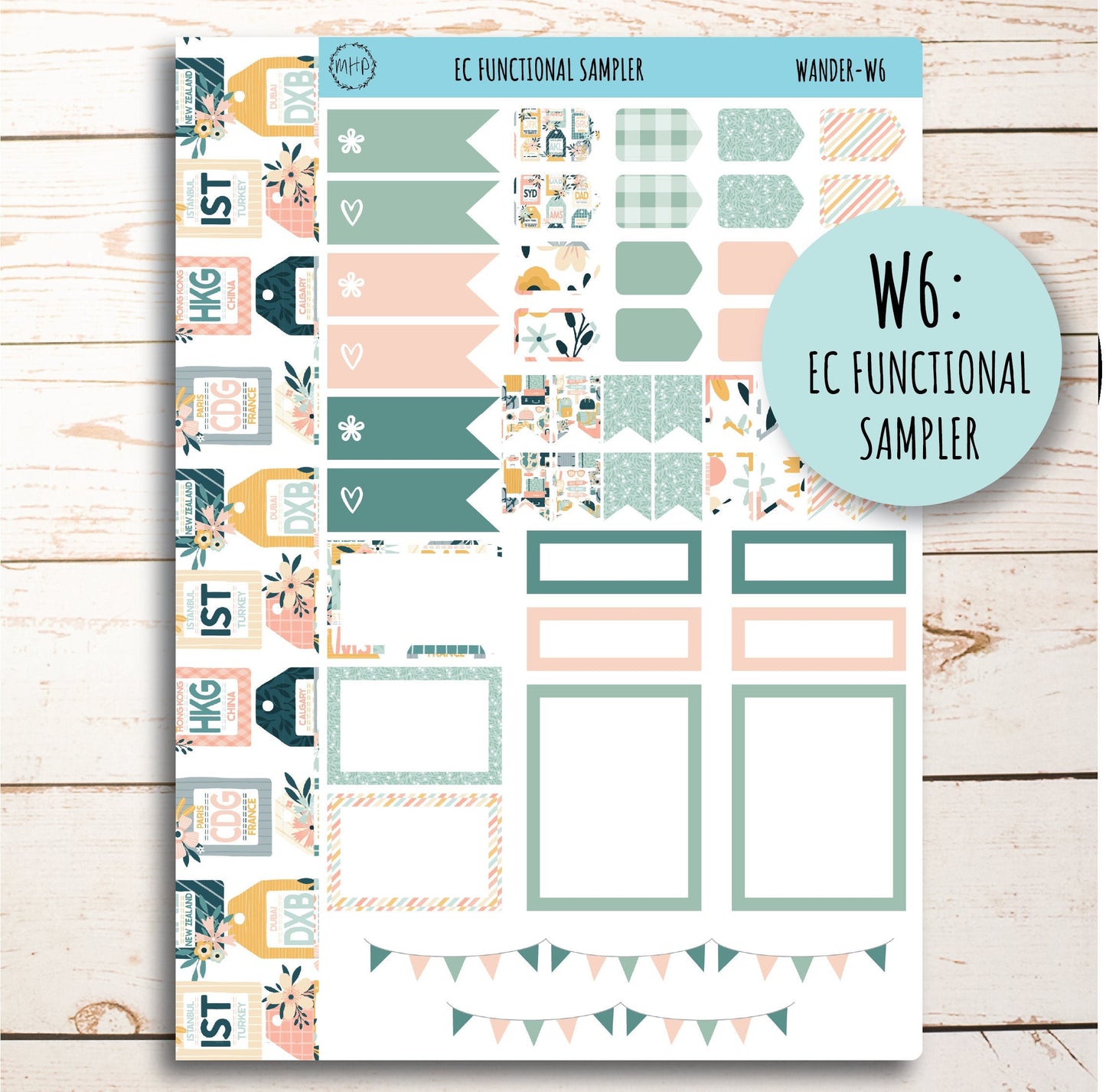 JUNE Weekly Planning Kits for 7x9 Planners. "Wander" || WR-W