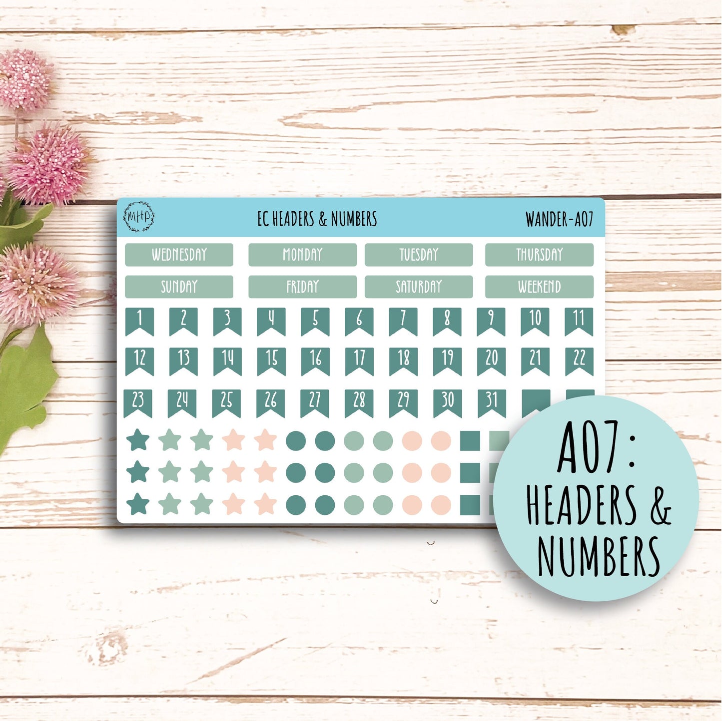 Add Ons Stickers for 7x9 Erin Condren Planners. JUNE "Wander" || WR-AO