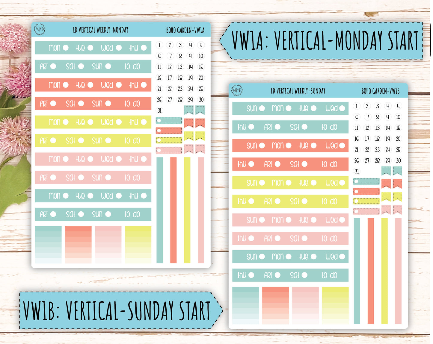 Monthly Plan Kit for Laurel Denise UNDATED Planners "Boho Garden" || MPBG