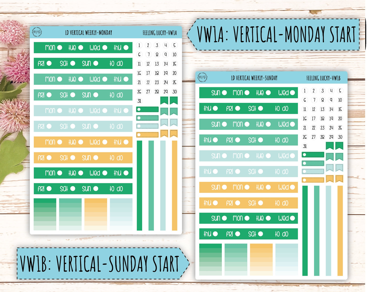 Monthly Plan Kit for Laurel Denise UNDATED Planners "Feeling Lucky" || MPFL