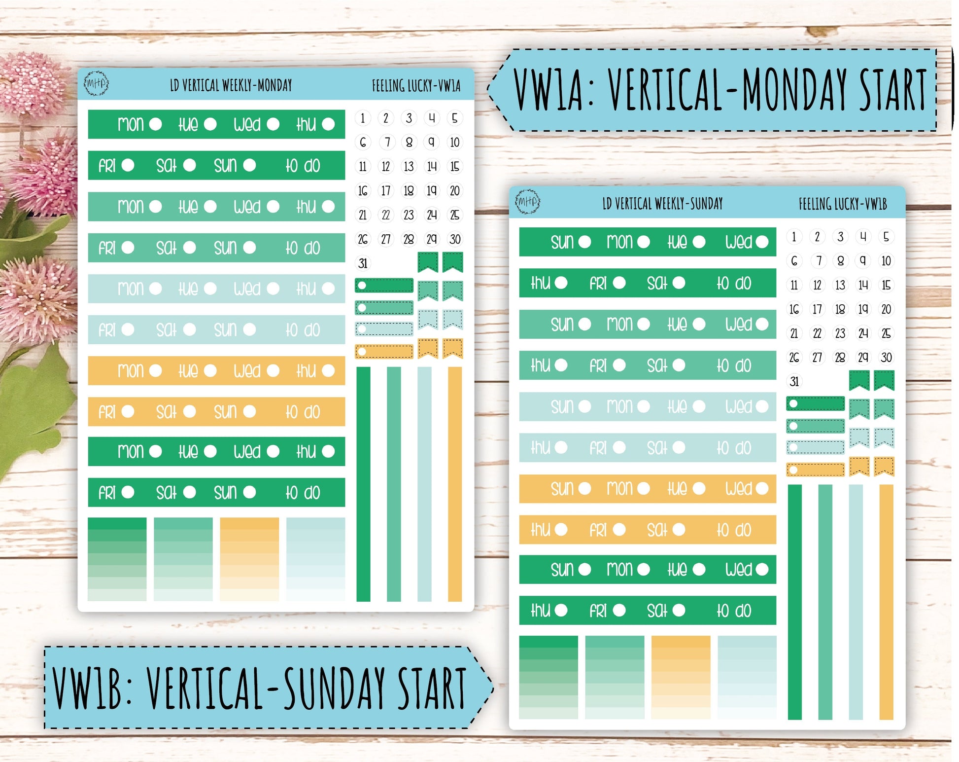 Monthly Plan Kit for Laurel Denise UNDATED Planners "Feeling Lucky" || MPFL