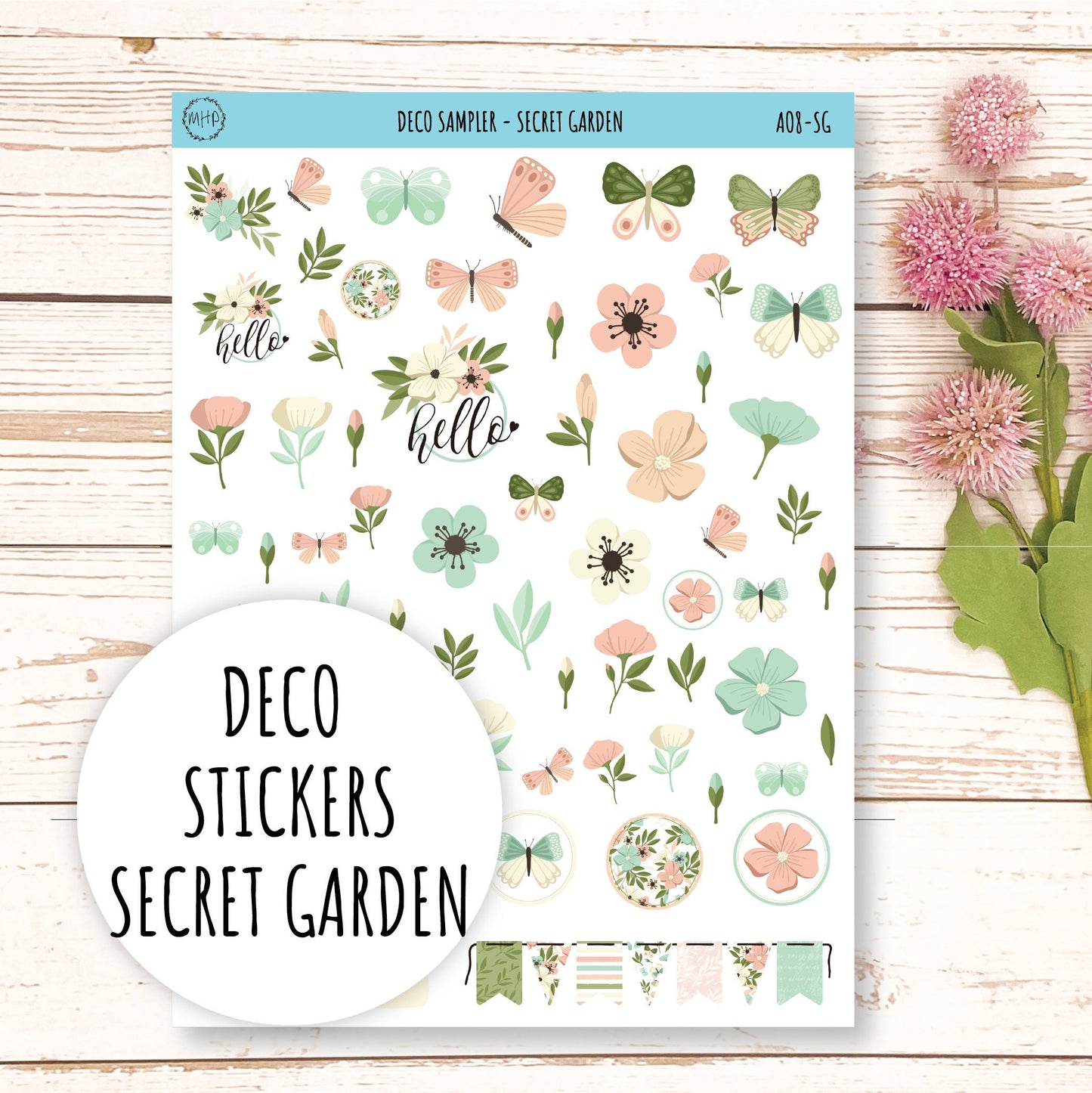 Decorative Planner Stickers "Secret Garden" || AO-SG