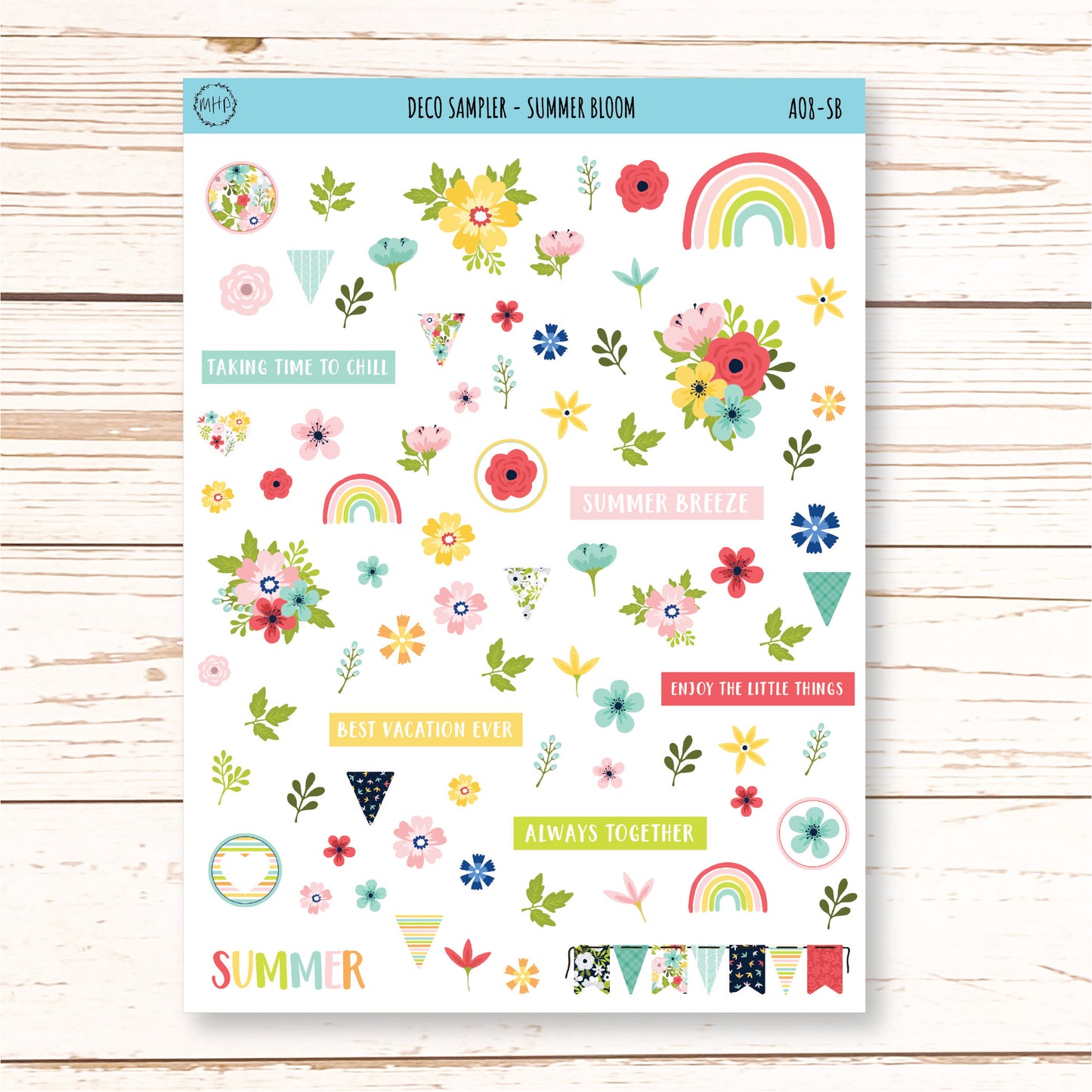 Decorative Planner Stickers "Summer Bloom" || AO-SB