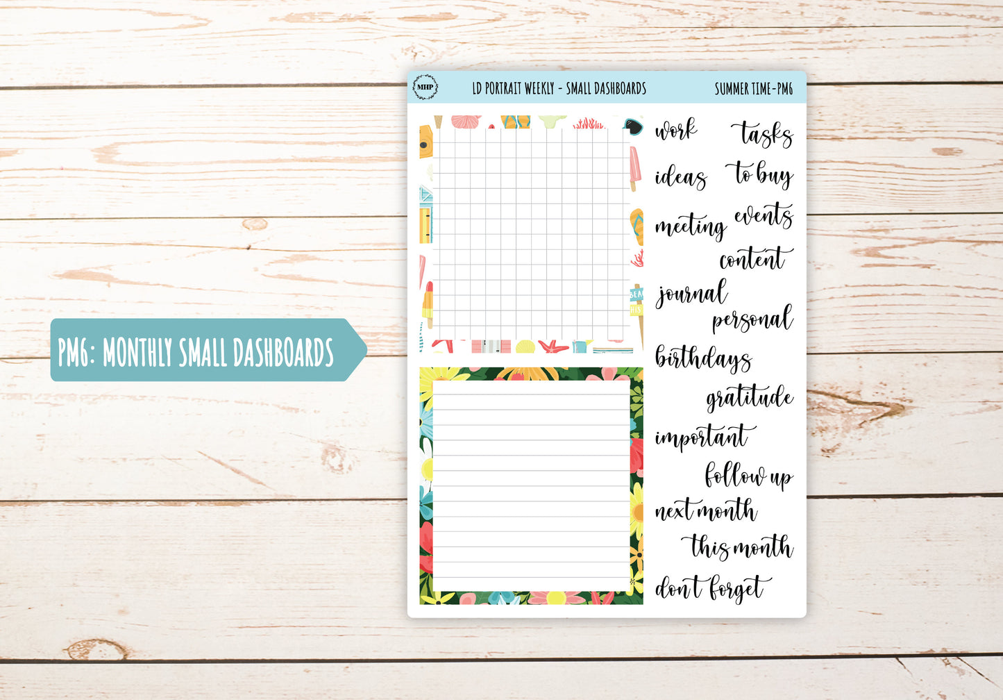 AUGUST Stickers for Laurel Denise Portrait Planners. "Summer Time4" || PST