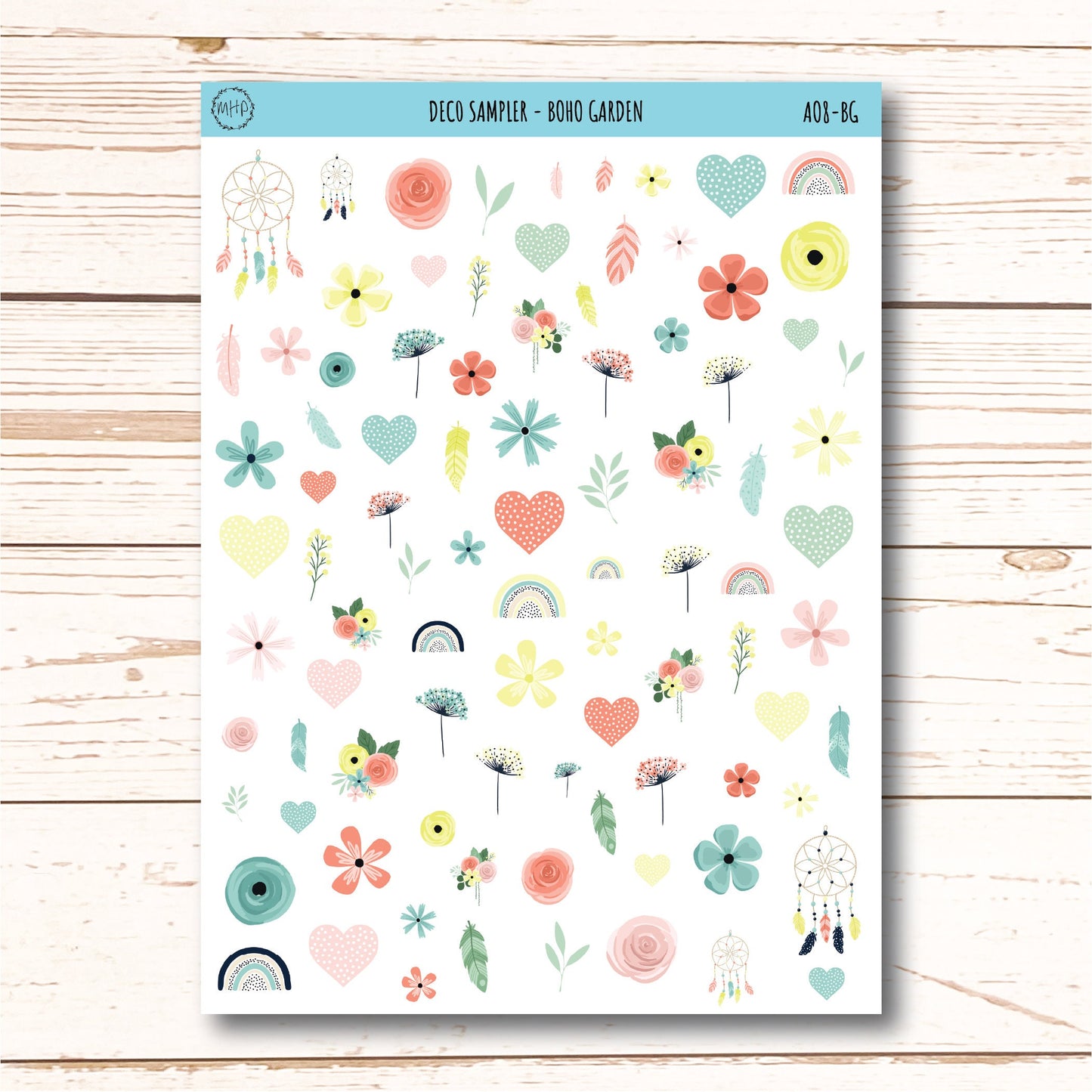 Decorative Planner Stickers "Boho Garden" || AO-BG