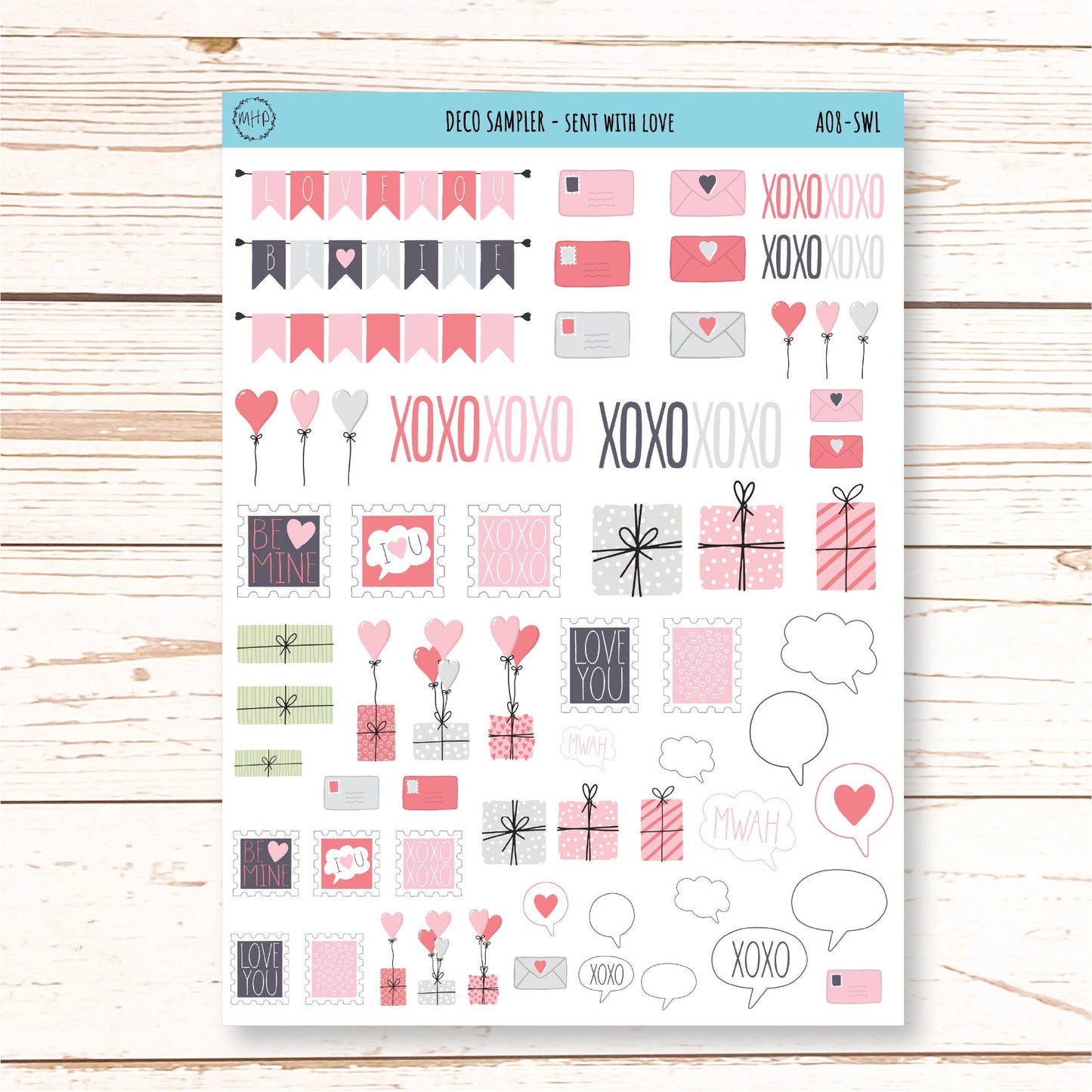 Decorative Planner Stickers "Send with Love" || AO-SWL