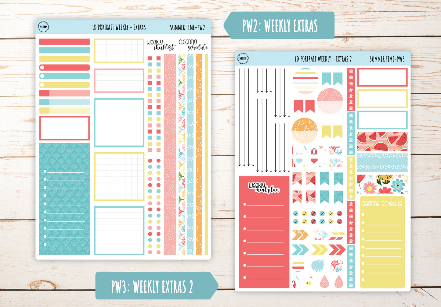 AUGUST Stickers for Laurel Denise Portrait Planners. "Summer Time4" || PST