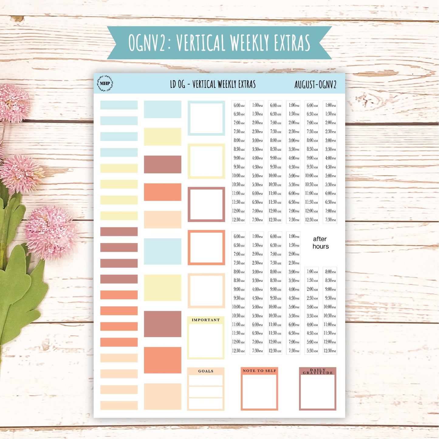Neutral Color Stickers for OG Laurel Denise Planners. AUGUST || OGNAUG