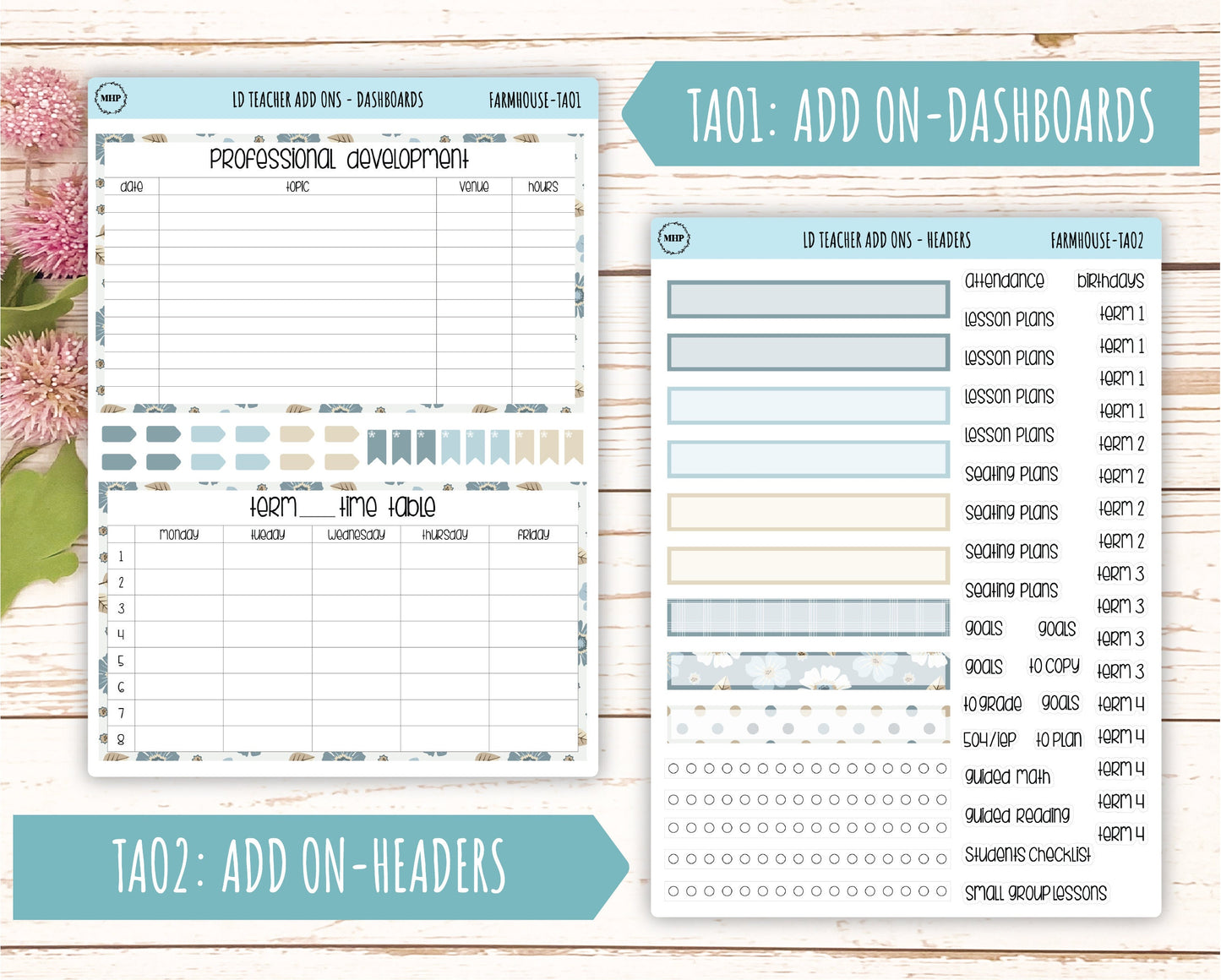 SEPTEMBER Stickers for Laurel Denise Teacher Planners. "Farmhouse" || TFH