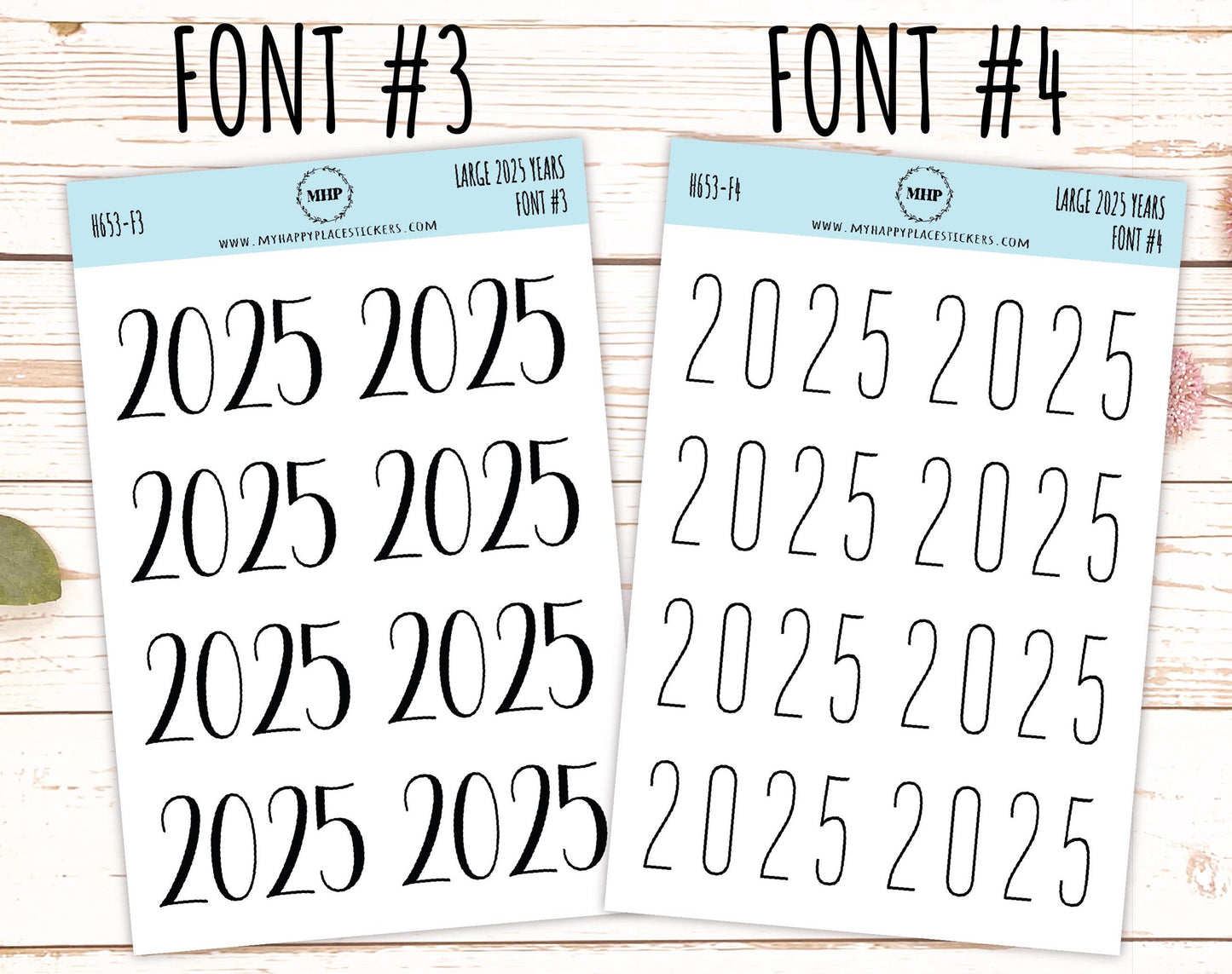2025 Year Large Size Stickers for Planners || H653