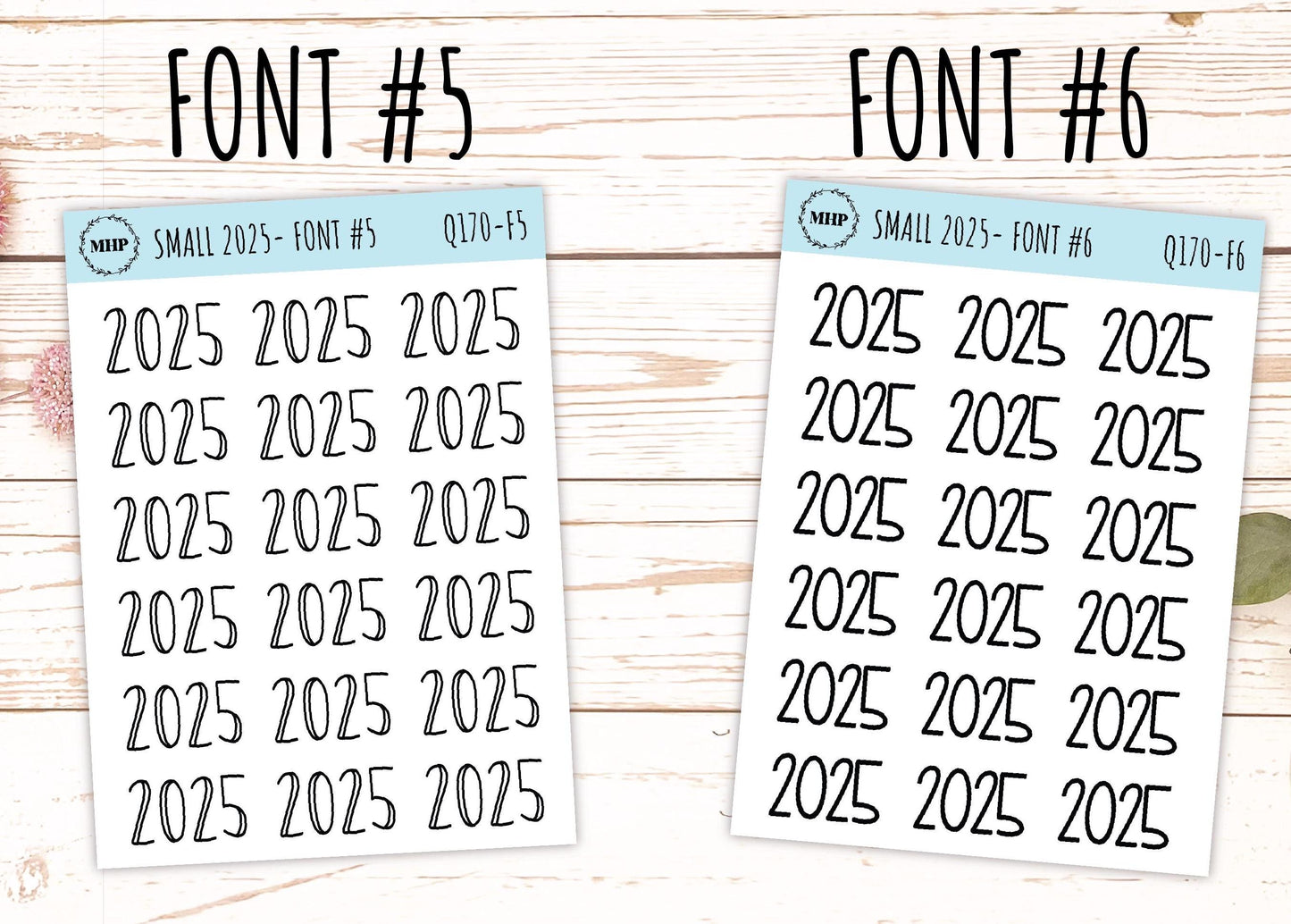 2025 Small Year Stickers for Planners || Q170