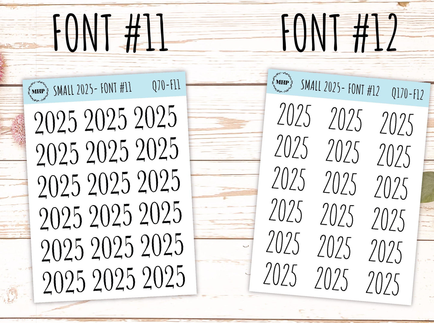 2025 Small Year Stickers for Planners || Q170
