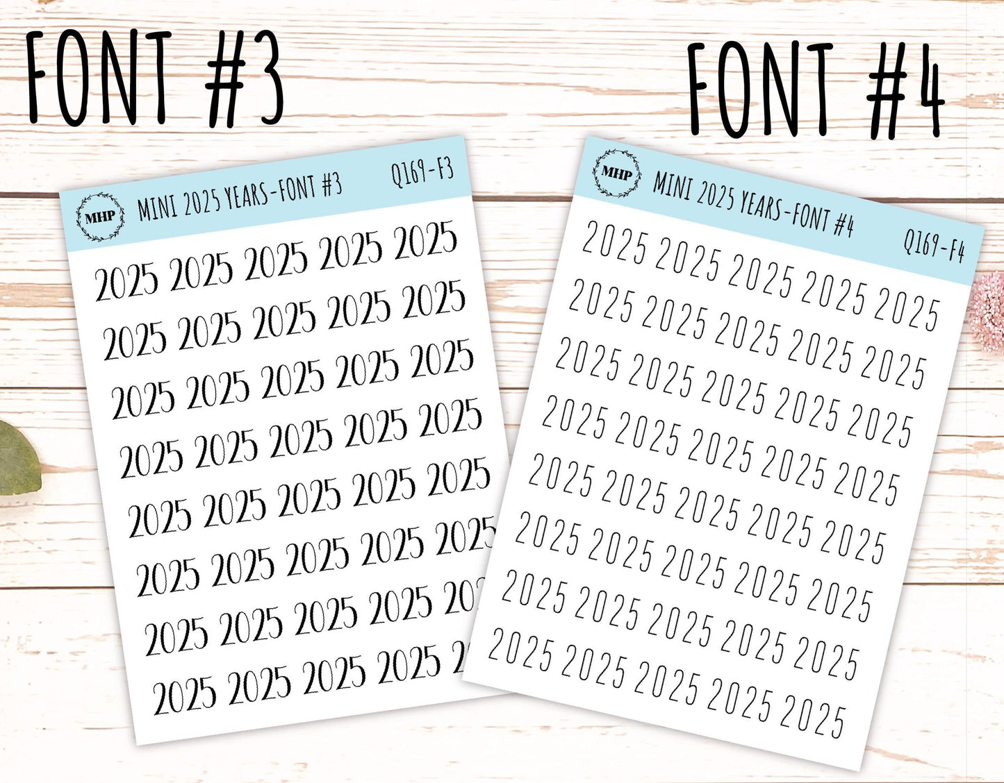 Mini 2025 Year Stickers for Bullet Journals and Planners || Q169