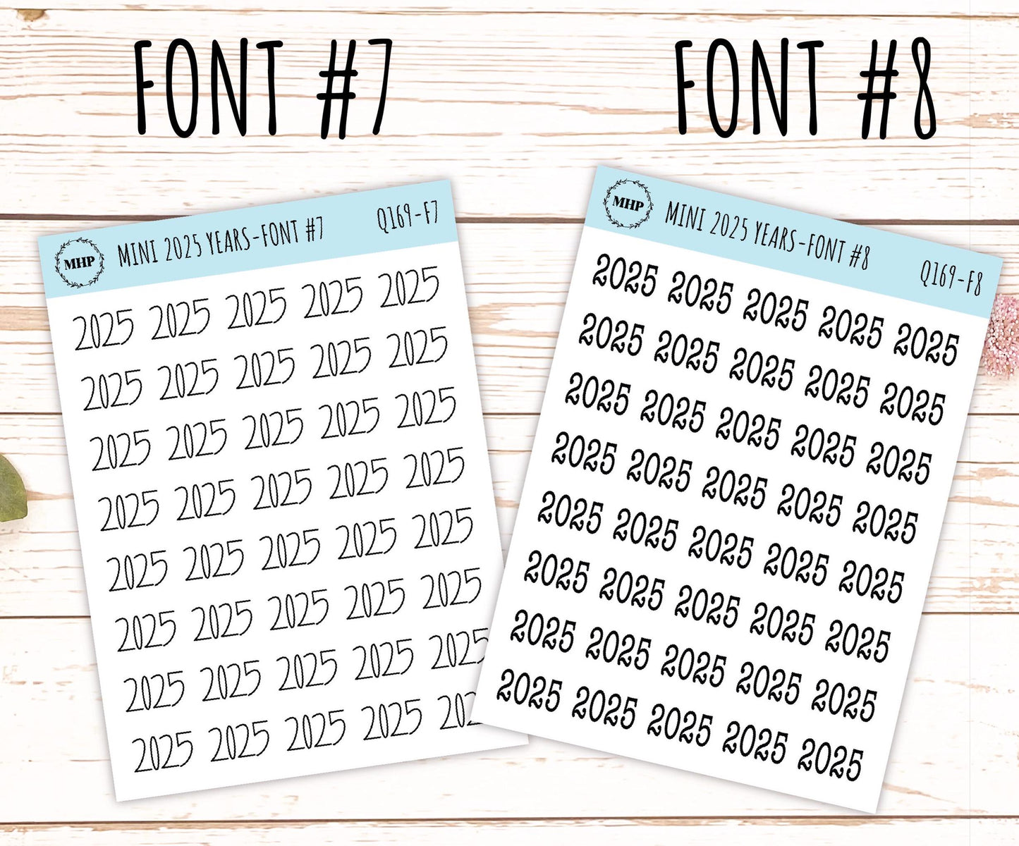 Mini 2025 Year Stickers for Bullet Journals and Planners || Q169