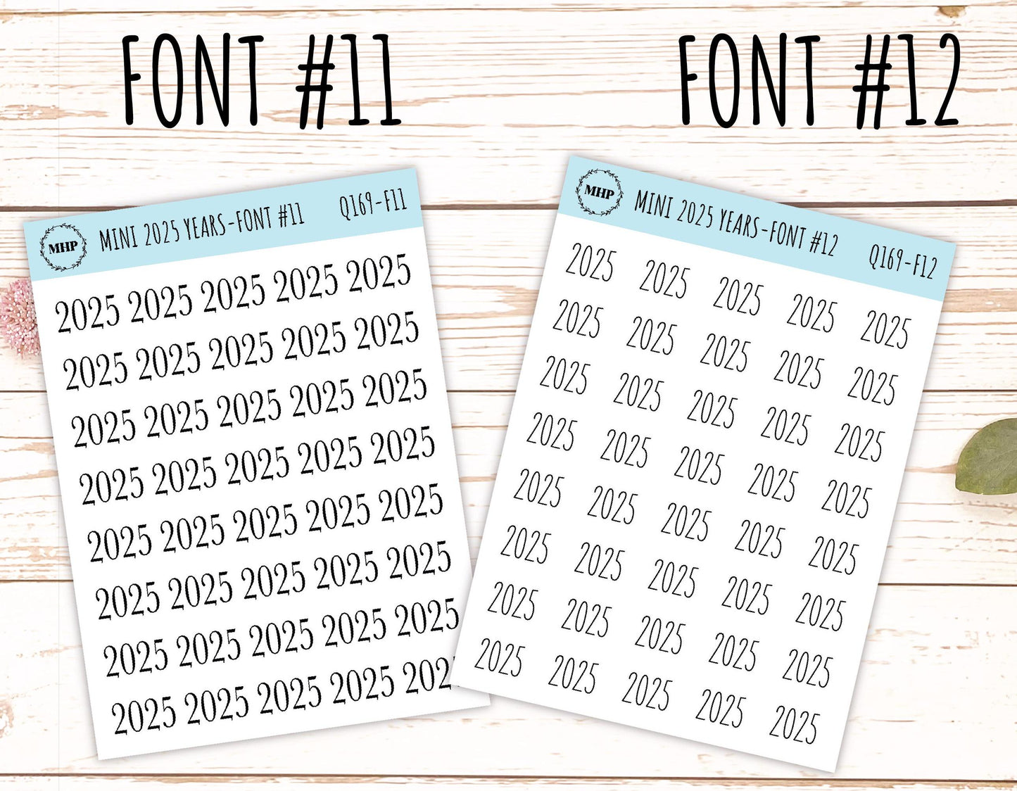 Mini 2025 Year Stickers for Bullet Journals and Planners || Q169